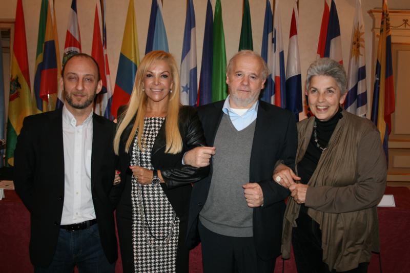 Sergio Botta , Sylvia Irrazábal segretario culturale dell’IILA, Romolo Santoni e Rosa Maria Grillo.
