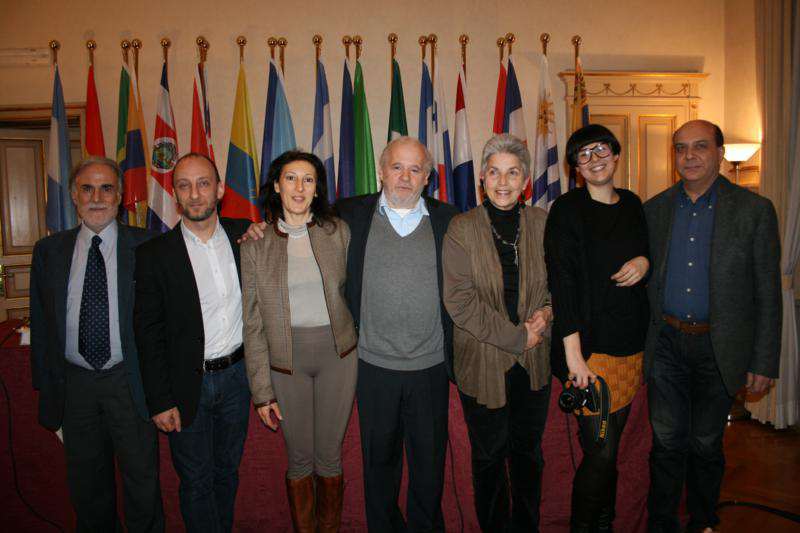 Ambasciatore Felice Scauso, Sergio Botta, Clarissa Terranova, Romolo Santoni,Rosa Maria Grillo, Serena Ferraiolo e Carlo Mearilli.