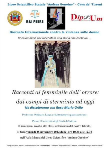 depliant del Seminario violenza donne rosa maria grillo