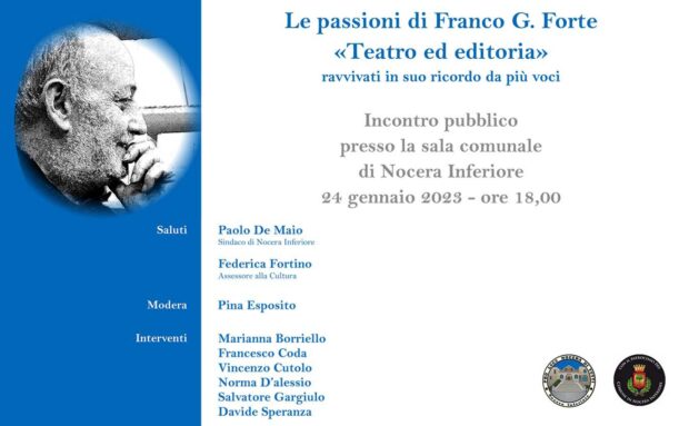 Locandina incontro per ricordare Franco G. Forte a Nocera